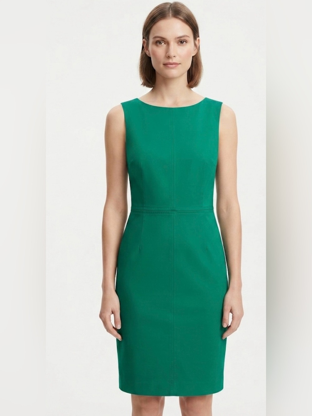 Ann Taylor Green Sleeveless Pencil Sheath Dress Size 6 Career Workwear